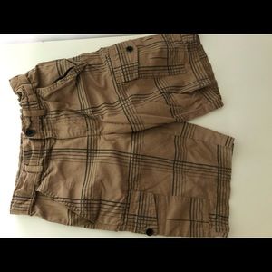 Tony Hawk Shorts tan with grey plaid Boys size 12